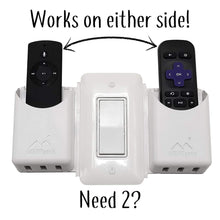 The No Screw-Ups Remote Control Holder Deluxe. Installs in Seconds on Any Light Switch. Never Lose Another Remote.
