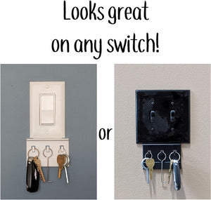 The No Screw-Ups Key Hook Organizer. Installs in Seconds on Any Light Switch. Never Lose Your Keys Again.